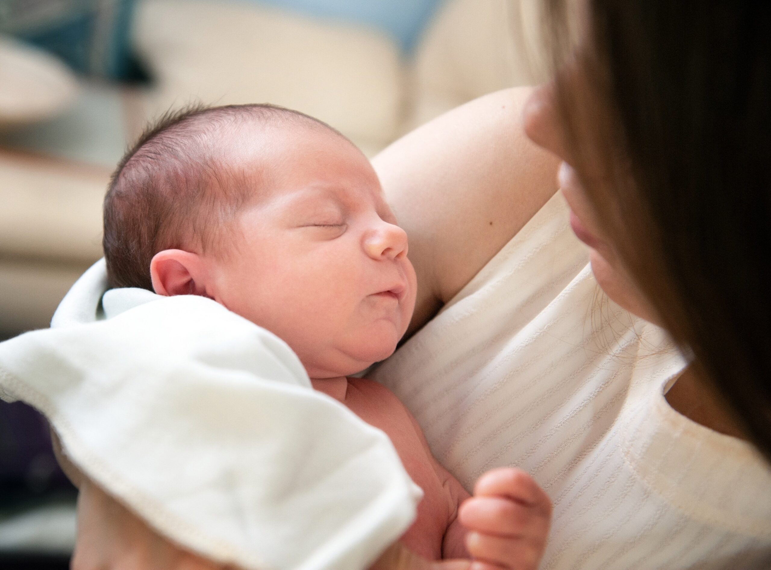Newborn baby and family after birth with doula support in Tampa Bay