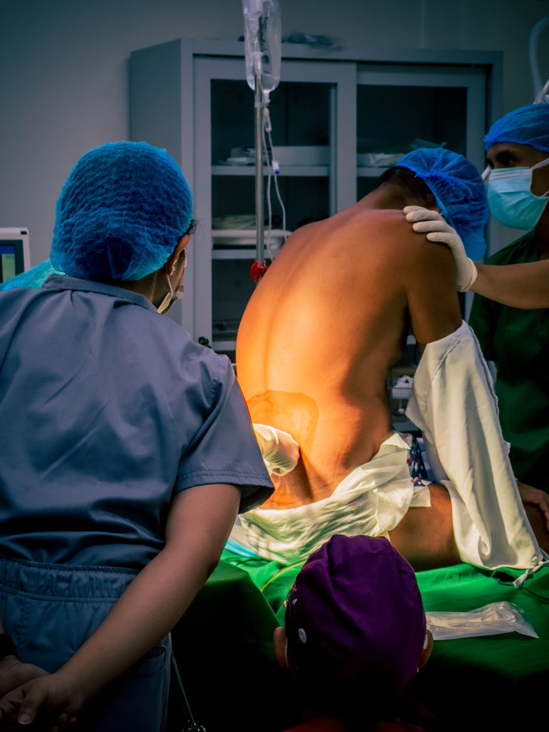 Mother receiving compassionate support during a Cesarean birth