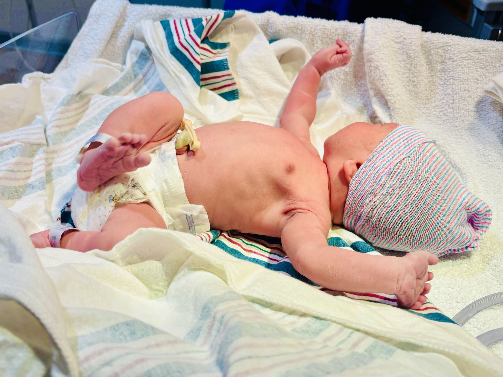 Newborn baby after birth in Tampa Bay hospital setting